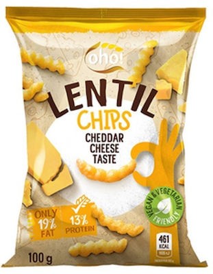 Oho! Lentil Chips Τυρογαριδάκια από Φακές Cheese 100gr